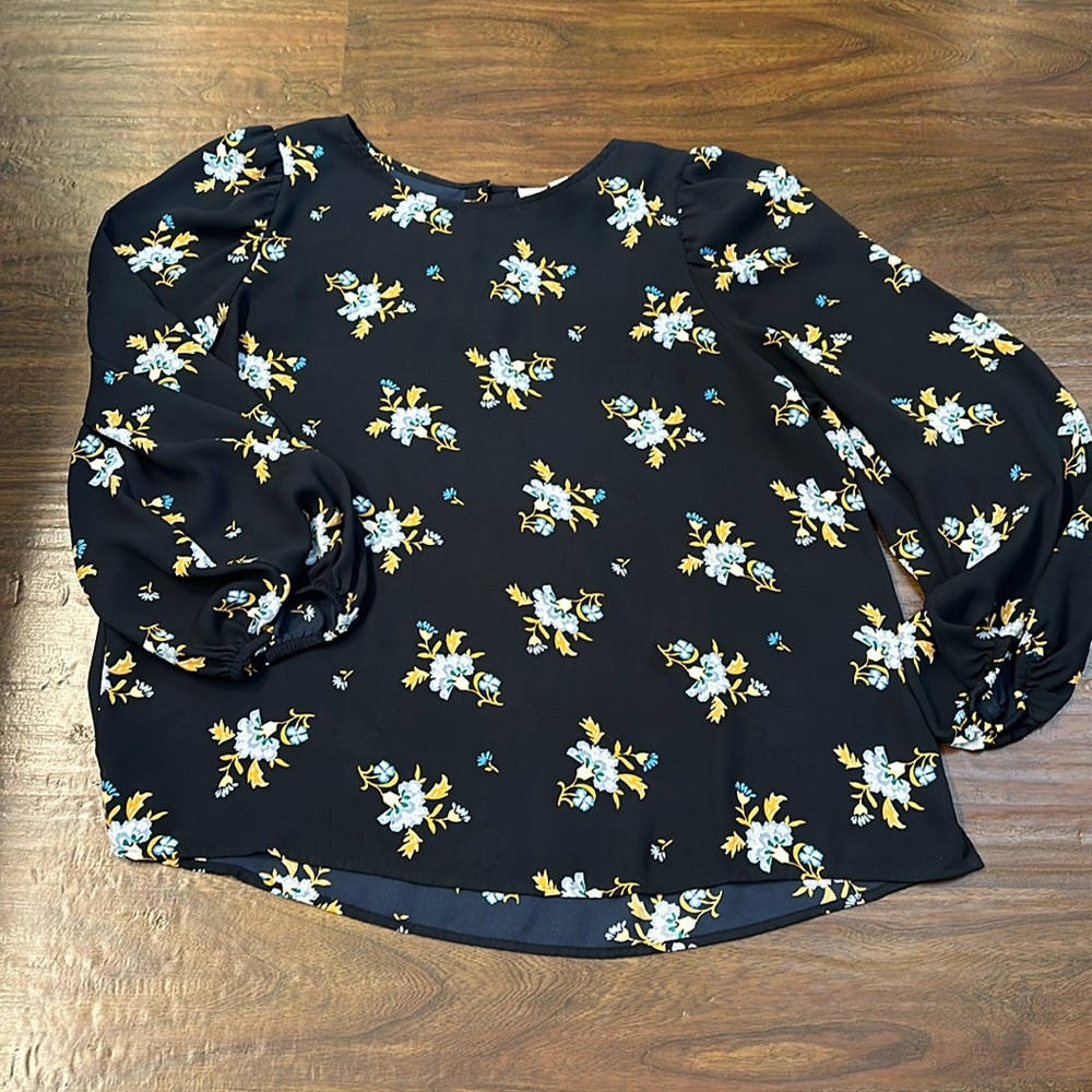Loft long sleeve blouse floral size medium